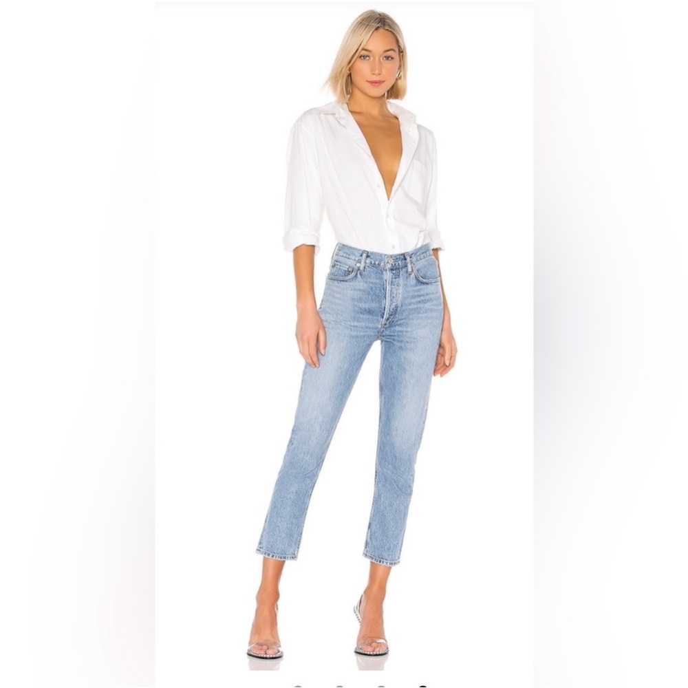 Agolde Riley High Rise Straight Crop Jeans - Picture 14 of 15